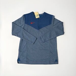 NIKE 1/4 Zip Pullover Sweatshirt Stretch Football Top DJ5131-495 Men Size Medium